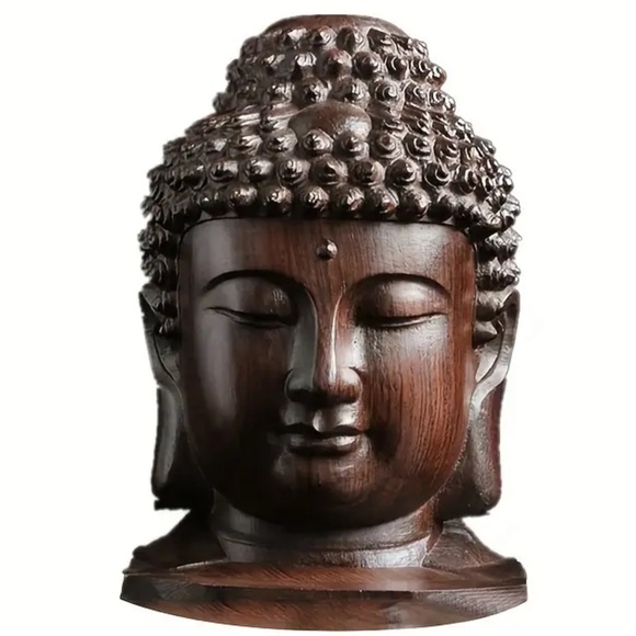 Collectible 1 carved Ebony wood face of Buddha - Picture 3 of 7